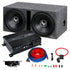 Audiopipe APSB-1250CLV Super Bass Combo Package w/ Dual 12” Enclosed Subwoofers, 1000W Amplifier & Amp Installation Kit