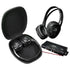 Power Acoustik HP-902RFT 900 Mz Folding Wireless Dual Channel RF Headphone Package featuring Two Headphones and a Transmitter