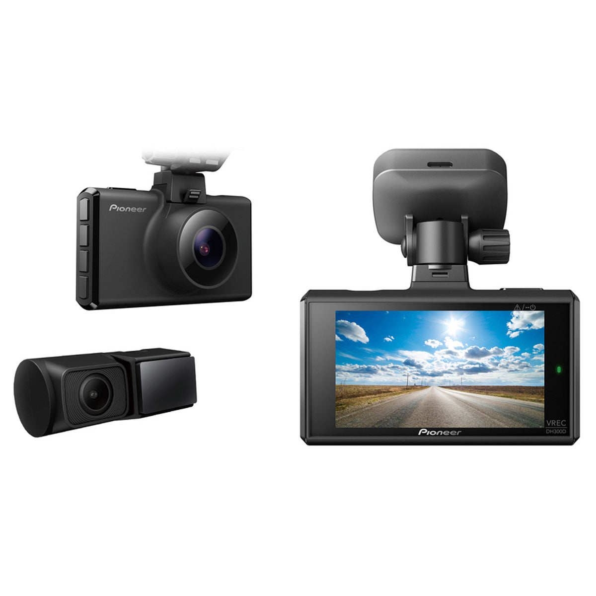 Pioneer VRec DH300D 2 Channel Dual Recording 1440p WQHD Wide Quad HD Dash Camera