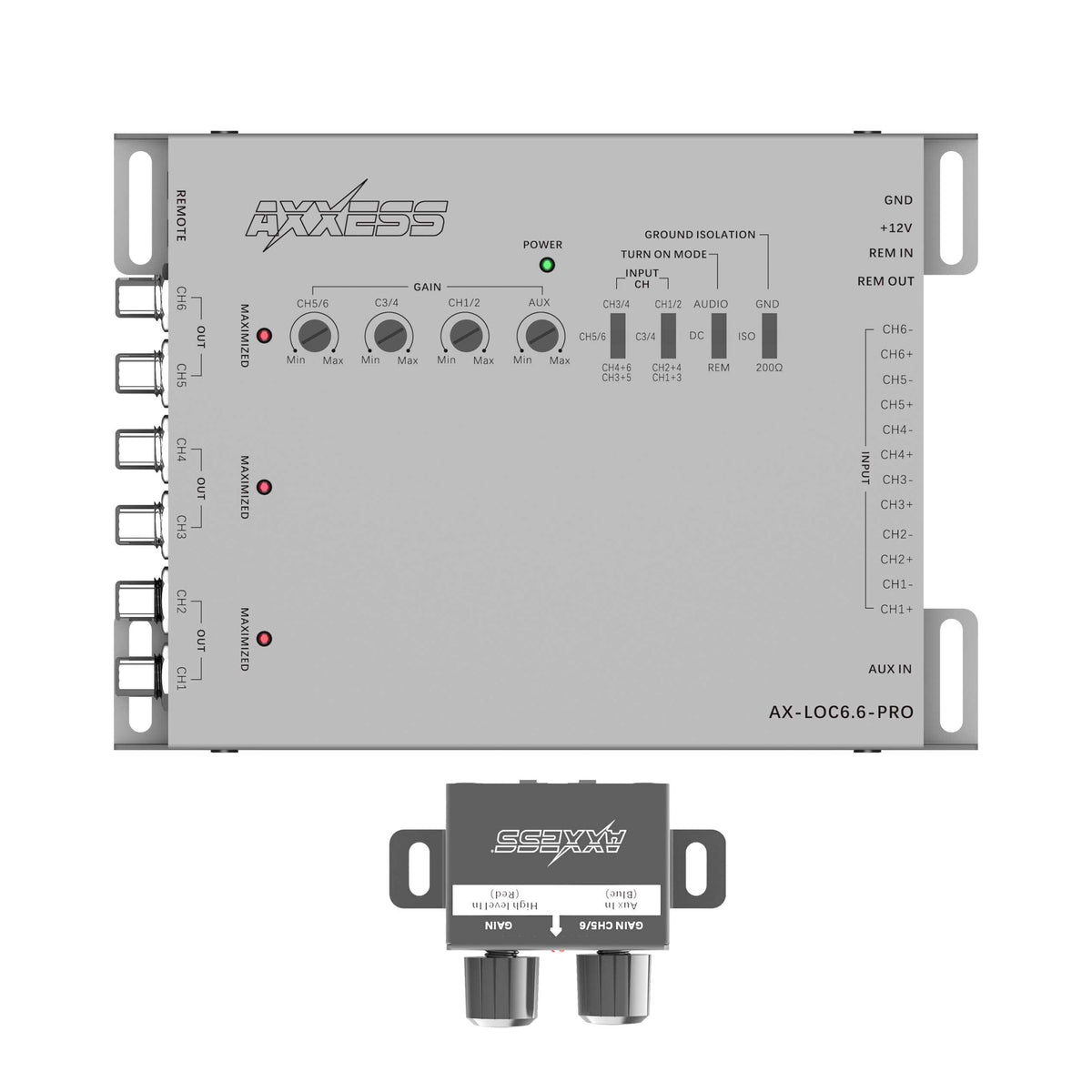 AXXESS AX-LOC6.6-PRO 6-CHANNEL LINE OUTPUT CONVERTER w/ SUMMING AUDIO ...