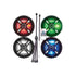 Bazooka MAC6502BLED Bundle Pack with Four 6.5" LED Marines Speakers & an RF Remote