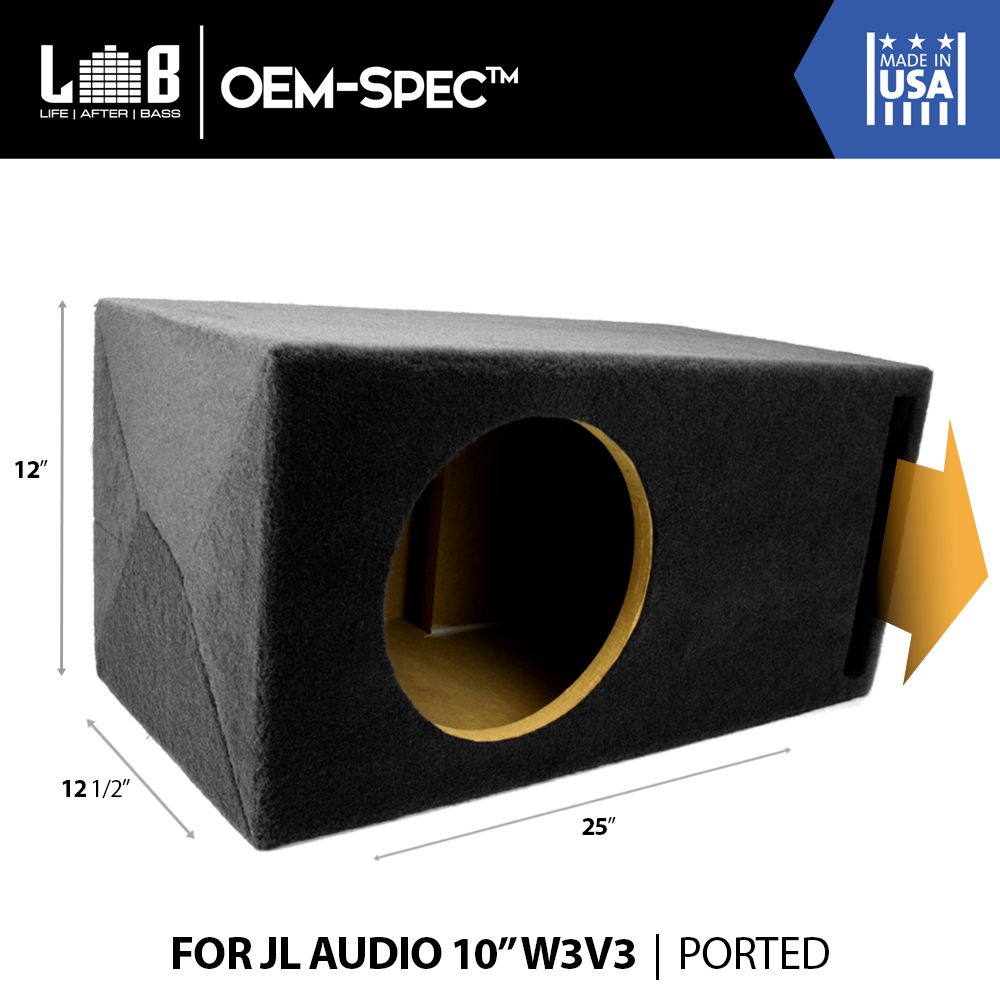 1.25 ft³ @ 32Hz Ported Enclosure Box for JL Audio 10" W3v3 (10W3v3