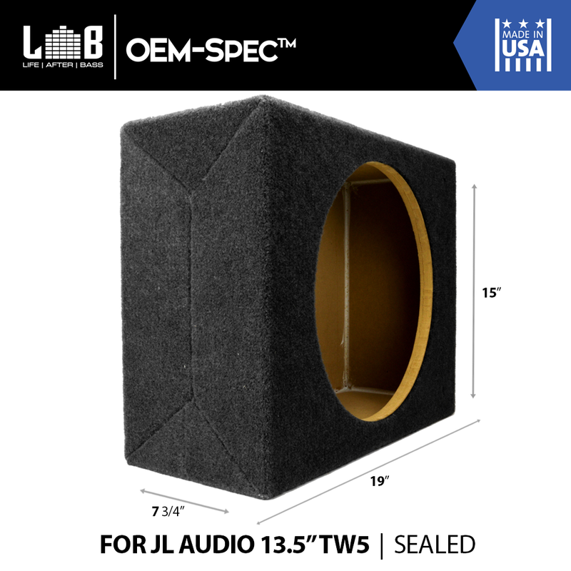 0.80 ft³ Sealed MDF Enclosure Box for JL Audio 13.5