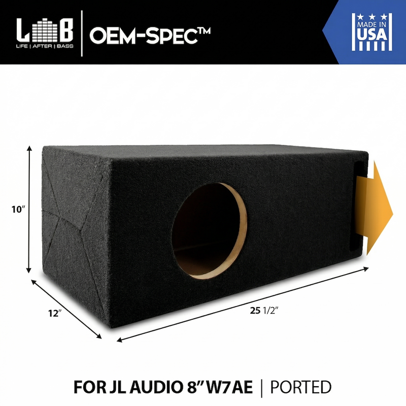 1.00 ft³ @ 34.33Hz Ported Enclosure Box for JL Audio 8