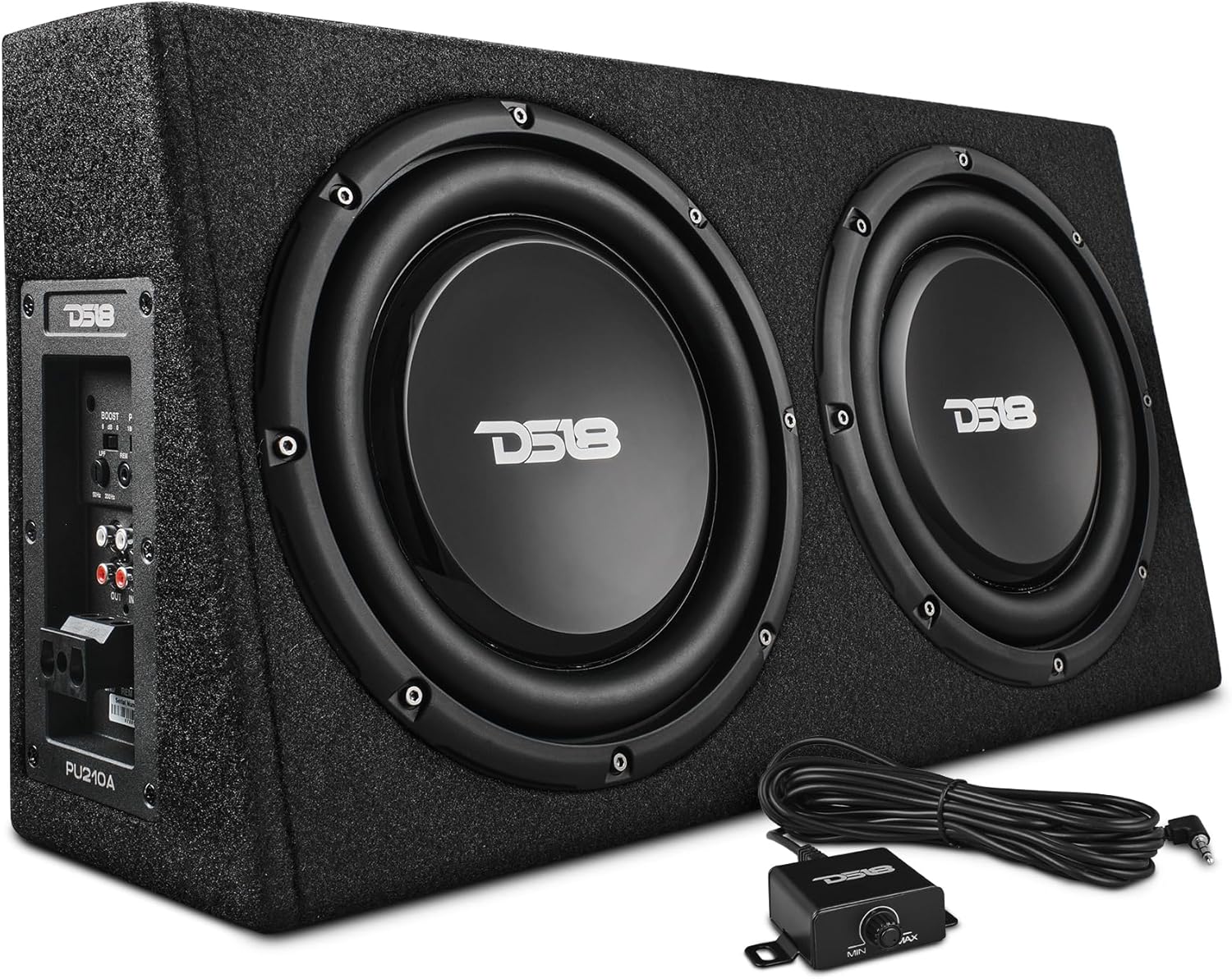 DS18 PU210A 10” ACTIVE SUBWOOFER SHALLOW ENCLOSURE w/ 10” PASSIVE ...