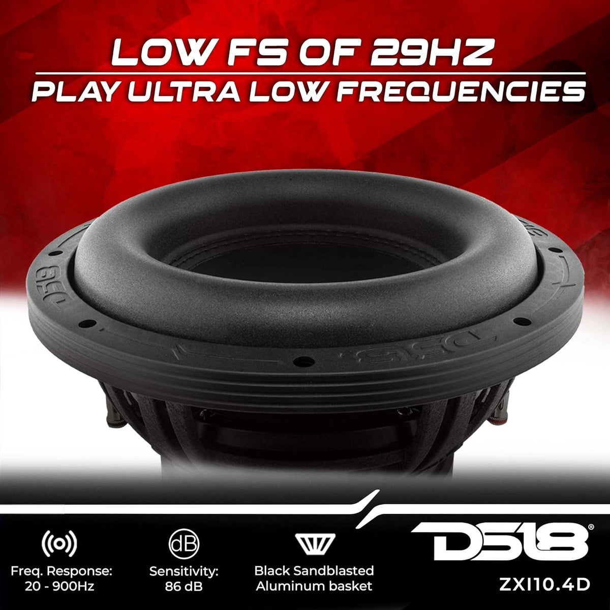 (2) DS18 ZXI10.4D 10” HIGH-EXCURSION SUBS w/QUAD STACKED MAGNETS 4Ω DVC ...